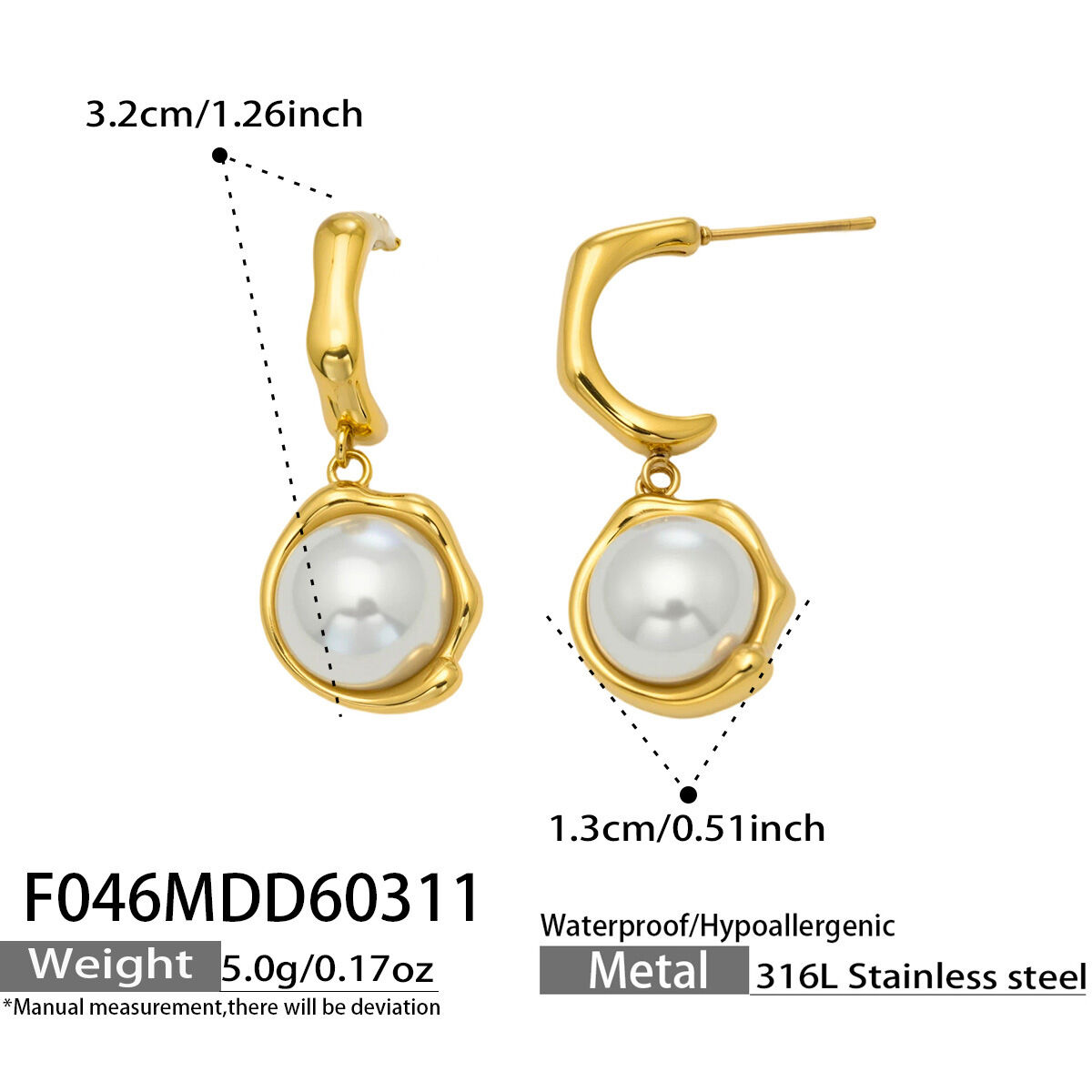 Di lusso 18K placcato in oro perla a goccia lungo ciondolo accessori per orecchi Di lusso 18K placcato in oro perla a goccia lungo ciondolo accessori per orecchi